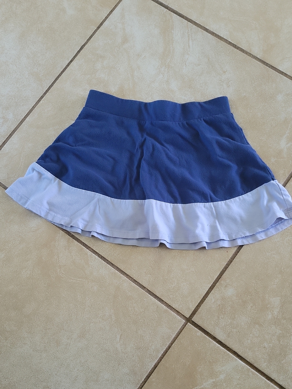 Old Navy Royal Blue Skater Skirt with White Flounce